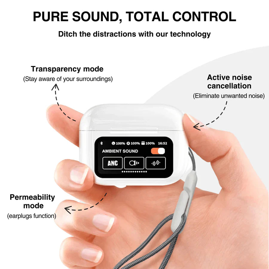 Smart Display Earbuds With Touch Screen