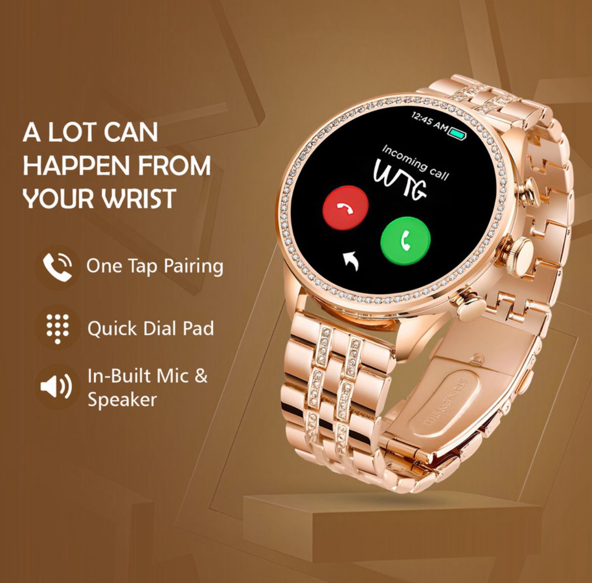 51 GADGETS DIAMOMD SMART WATCH WITH WIRELESS CHARGER