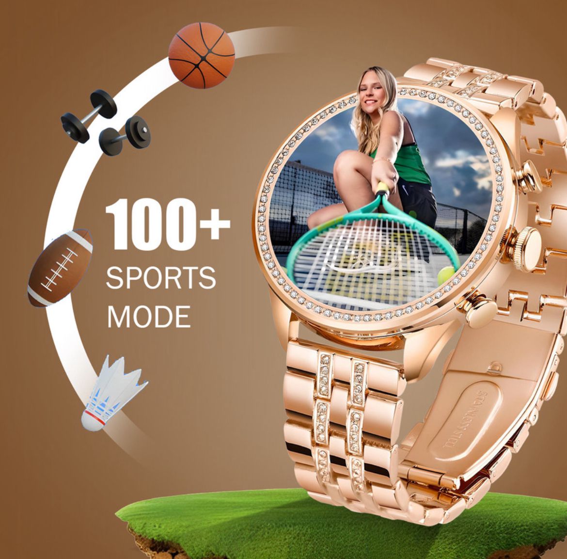 51 GADGETS DIAMOMD SMART WATCH WITH WIRELESS CHARGER